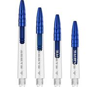 Mission Darts Sabre Shafts | Durable Clear Polycarbonate Stems with Coloured Aluminium Top | 3 Sets of 3 Shafts | Blue | Tweenie (S1531)