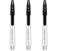 Mission Darts Sabre Shafts | Durable Clear Polycarbonate Stems with Coloured Aluminium Top | 3 Sets of 3 Shafts | Black | Medium (S1524)