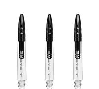 Mission Darts Sabre Shafts | Durable Clear Polycarbonate Stems with Coloured Aluminium Top | 3 Sets of 3 Shafts | Black | Tweenie (S1525)