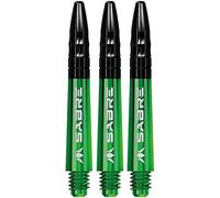 Mission Darts Sabre Shafts | Durable Polycarbonate Stems with Black Aluminium Top | 1 Set of 3 Shafts | Green | Short (S1550)