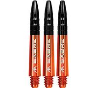 Mission Darts Sabre Shafts | Durable Polycarbonate Stems with Black Aluminium Top | 1 Set of 3 Shafts | Orange | Short (S1559)