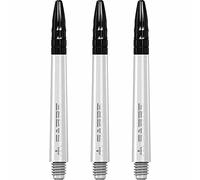 Mission Darts Sabre Shafts | Durable Polycarbonate Stems with Black Aluminium Top | 1 Set of 3 Shafts | White | Tweenie (S1555)