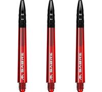 Mission Darts Sabre Shafts | Durable Polycarbonate Stems with Black Aluminium Top | 3 Sets of 3 Shafts | Red | Medium (S1545)