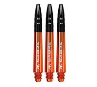 Mission Darts Sabre Shafts | Durable Polycarbonate Stems with Black Aluminium Top | 1 Set of 3 Shafts | Orange | Tweenie (S1558)