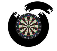 Mission Darts | Samurai 4 Dartboard Set | White Or Graphite Dartboard And Black Jigsaw Surround (White)