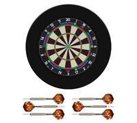 Mission Darts | Samurai 4 Dartboard Set | White Or Graphite Dartboard, Black Surround & 2 Sets Of Brass Darts (White Spider Wire)
