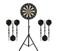 Mission Darts | Samurai 4 Dartboard & Stand Set | White Or Graphite Dartboard, Stand & 2 Sets Of Brass Darts (White)