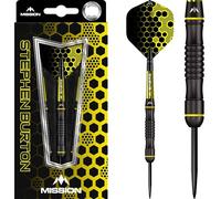 Mission Darts Stephen Burton Darts | Steel Tip | Black Titanium | Bertie, 90% Tungsten, 23g (D1651)
