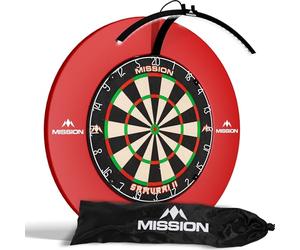 Mission Darts TOR100 Torus 100 | Dart Board LED Folding Portable Dartboard Travel Lighting System (Sand Blasted Black)