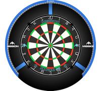 Mission Darts TOR270 Torus 270 | Dartboard LED Lighting System with Easy Access Area for Unrestricted Play, Sand Blasted Black (Metallic Blue, Standard Plug)