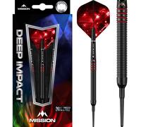 Mission | Deep Impact | Soft Tip Darts Set | 80% Tungsten | Black | 18g