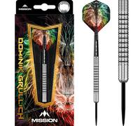Mission Darts Dominik Grullich Darts Set | Steel Tip | 95% Tungsten | Silver & Black Barrel Rings | Multiple (23.5, Grams)
