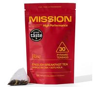 Mission Fuelling Extraordinary Rise Breakfast Tea (30 Tea Bags) | English Breakfast Tea with Yerba Mate, Gotu Kola & Ginkgo Biloba | Pyramid Tea Bags