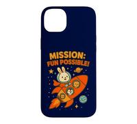 Mission Fun Possible: Cute Astronaut Bunny & Space Crew Case for iPhone 14 Plus