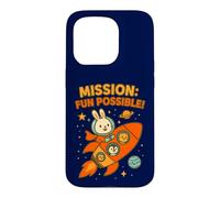 Mission Fun Possible: Cute Astronaut Bunny & Space Crew Case for iPhone 15 Pro