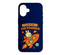Mission Fun Possible: Cute Astronaut Bunny & Space Crew Case for iPhone 16
