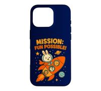 Mission Fun Possible: Cute Astronaut Bunny & Space Crew Case for iPhone 16 Pro