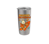 Mission Fun Possible: Cute Astronaut Bunny & Space Crew Stainless Steel Insulated Tumbler