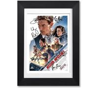 Mission Impossible Dead Reckoning Part 1 Cast Signed Autograph Poster Photo Print Framed Memorabilia Gift Tom Cruise Movie Film 2023 (A4 BLACK FRAMED & MOUNTED)
