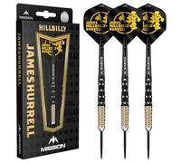 Mission | James Hurrell Darts | Steel Tip | 95% Tungsten | V2 | Black PVD & Yellow | Multiple Weights (24, Grams)