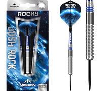 Mission Josh Rock Darts | Steel Tip | 80% Tungsten | Silver & Blue | Available in Multiple Weights (23, Grams)