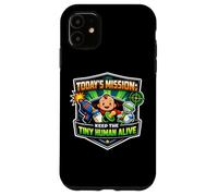 Mission Keep Tiny Human Alive Funny New Parent Mom Dad Baby Case for iPhone 11