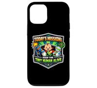 Mission Keep Tiny Human Alive Funny New Parent Mom Dad Baby Case for iPhone 12/12 Pro