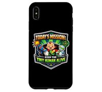 Mission Keep Tiny Human Alive Funny New Parent Mom Dad Baby Case for iPhone XS Max