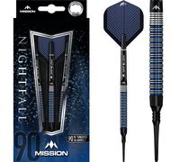 Mission | Nightfall | Soft Tip Darts Set | 90% Tungsten | 18g - 22g