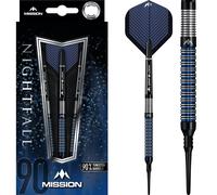 Mission | Nightfall | Soft Tip Darts Set | 90% Tungsten | 18g - 22g