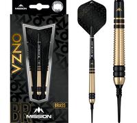 Mission Darts D9388 Onza | 18g Professional Soft Tip Darts Set Including Brass Barrels, Points and Flights, M2, Black/Gold