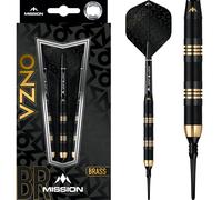Mission | Onza | Soft Tip Darts Set | Black Coated Brass | 18g - 20g
