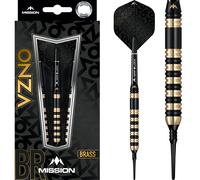 Soft Tip Mission Onza Darts Set 22g 23g 24g grams Brass Softip Black Gold