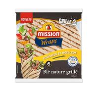 Mission Pack of 3 *** Mission Wraps Made of Wheat Natural Grilled 6 Wraps 370 g