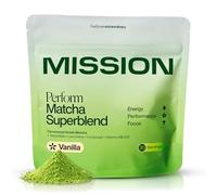 MISSION - Perform Matcha Superblend - Vanilla Flavour - 120g - Ceremonial Grade Matcha, Yerba Mate, Lion’s Mane & Cordyceps - 30 servings