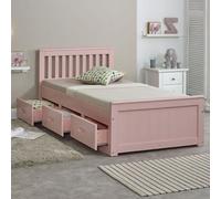 Mission - Single - Storage Bed - Pink - Wood - 3ft - Happy Beds