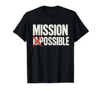 Mission Possible Motivational Inspirational School Value Graphic T-Shirt, Men, Black, M