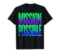 Mission Possible Motivational Inspirational School Value Graphic T-Shirt, Men, Black, M