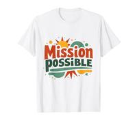 Mission Possible Motivational Inspirational School Value Graphic T-Shirt, Men, White, L