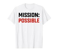 Mission Possible Motivational Inspirational School Value Graphic T-Shirt, Men, White, XL