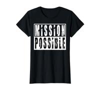 Mission Possible Motivational Inspirational School Value Graphic T-Shirt, Women, Black, XS