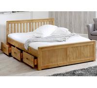 Mission Solid Wood 6-Drawer Storage Bed - White & Waxed, All Sizes in Brown | Size: Double Mission Brown Double