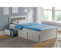 Mission Solid Wooden 3ft Single Bed with Underbed Drawer - 6 Colours in Grey Mission Grey Single