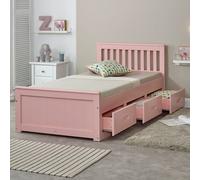 Mission Solid Wooden 3ft Single Bed with Underbed Drawer - 6 Colours in Pink Mission Pink Single
