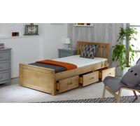 Mission TM Mission 3ft Single Pine Storage Bed with 3 Drawers Waxed White Grey - Waxed - 3FT