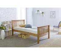 Mission TM Somerset Waxed Pine Bed Frame with Slatted Headboard Single to King - 3FT - Waxed