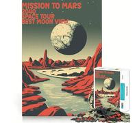 Mission to Mars Space Tour 1000 Pieces Jigsaw Puzzles for Teenagers Memory Train Smooth Thick Home Game Birthday Art Gift (38x26cm)