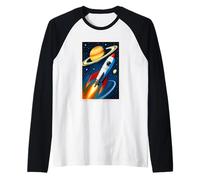 Mission to Saturn Rocket Ship Raglan Baseball Tee
