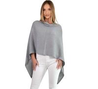 Mississhop Women's Poncho Cape Throw Cardigan Fine Soft Knitted Pullover Autumn Winter One Size - Grey - One size