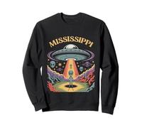 Mississippi Alien UFO Abduction Retro Sci-Fi Art Sweatshirt